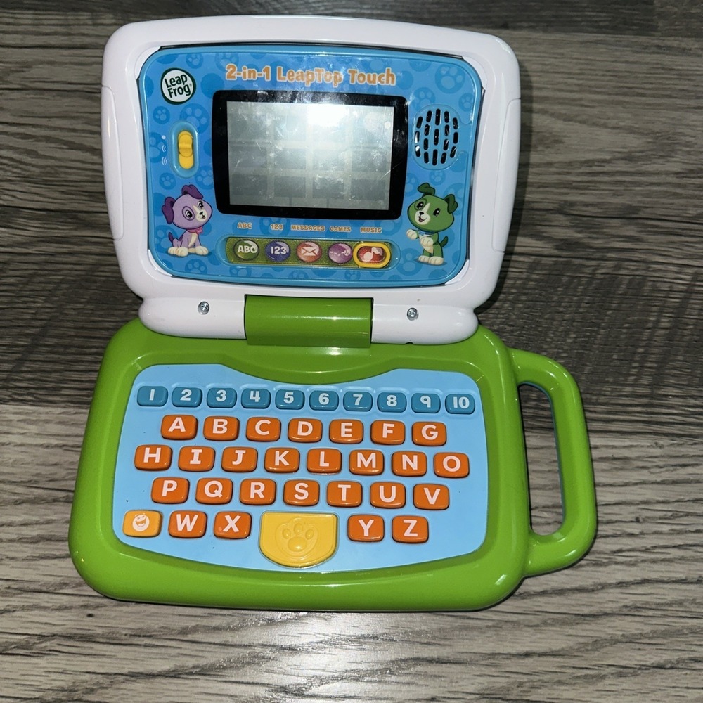 Leap Frog 2 in 1 LeapTop Touch Blue Green Learning Toy‎ - Preowned WORKS